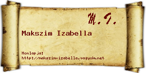 Makszim Izabella névjegykártya